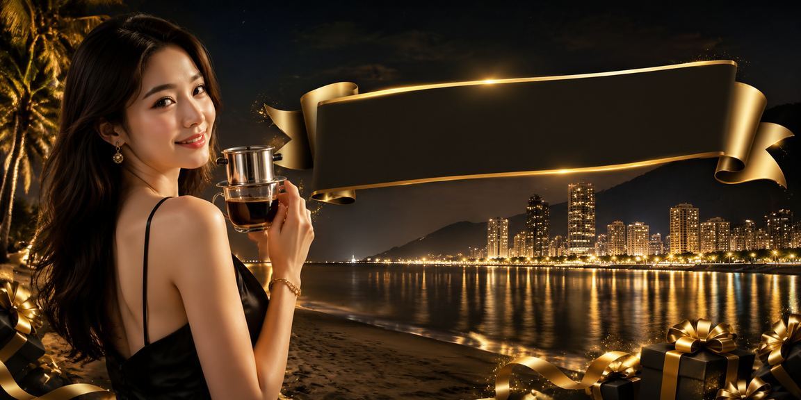 Khung cảnh Côn Đảo với người dùng đọc điều khoản cá cược trong quán cà phê